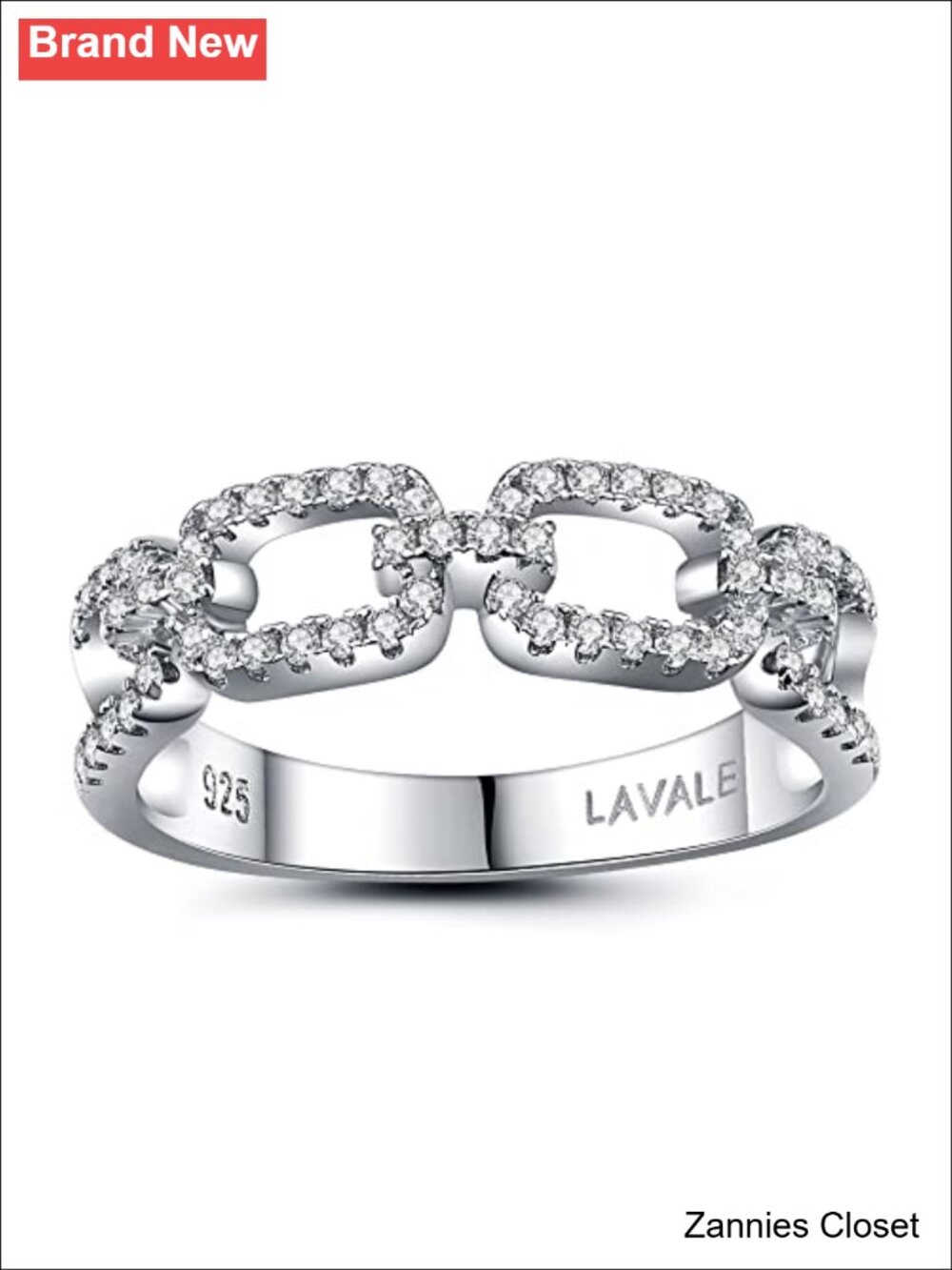 💍 LAVALE Moissanite Wedding Band Twist Link Stackable S925 Sterling Silver